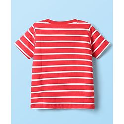 Babyhug Cotton Knit Half Sleeves T-Shirts With Stripes & Vehicle Print Pack Of 3 - Navy Blue & White