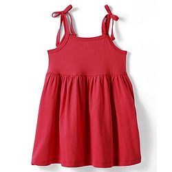 Babyhug Single Jersey Knit Solid Colour Sleeveless Frock With Bloomers - Red