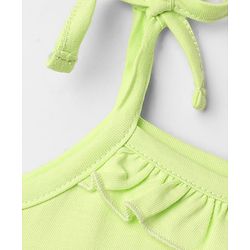 Babyhug Single Jersey Knit Sleeveless Solid Frock With Bloomer - Light Green