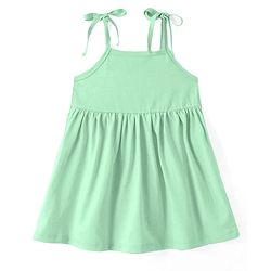 Babyhug Single Jersey Knit Solid Colour Sleeveless Frock With Bloomer - Light Green
