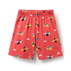 Babyhug Cotton Knit Half Sleeves Co-ords Short Night Suit With Aeroplane Print - Red