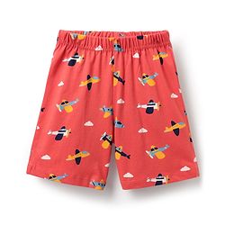 Babyhug Cotton Knit Half Sleeves Co-ords Short Night Suit With Aeroplane Print - Red