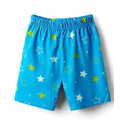 Babyhug Cotton Knit Half Sleeves Short Co-Ord Night Suit with Star Print - Blue