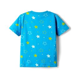 Babyhug Cotton Knit Half Sleeves Short Co-Ord Night Suit with Star Print - Blue