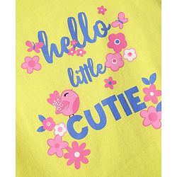 Babyhug Cotton Knit Cap Sleeves T-Shirts with Floral & Text Print Pack of 3 - Pink Light Green & White