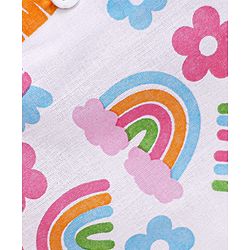 Babyhug 100% Cambric Woven Sleeveless Front Open Jhabla with Heart & Rainbow Print  Pack of 3 - Pink Blue & White