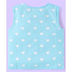 Babyhug 100% Cambric Woven Sleeveless Front Open Jhabla with Heart & Rainbow Print  Pack of 3 - Pink Blue & White