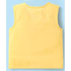 Babyhug Cambric Woven Sleeveless Jhablas With Striped & Bear Print Pack Of 3 - Yellow Red & White