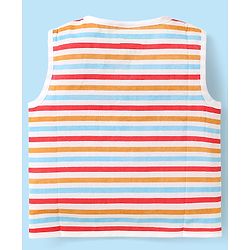 Babyhug Cambric Woven Sleeveless Jhablas With Striped & Bear Print Pack Of 3 - Yellow Red & White