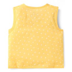 Babyhug Cambric Woven Sleeveless Front Open Jhablas With Polka Dots & Tree Print Pack Of 3 - Purple Pink & Yellow