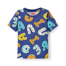 Babyhug Cotton Knit Half Sleeves Shorts Co-ords Night Suit with Text Print - Navy Blue