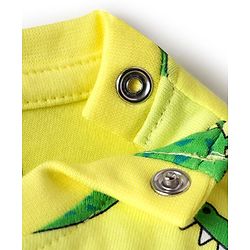 Babyhug Cotton Knit Half Sleeves Co-ords Night Suit  with Dino Print -Limegreen