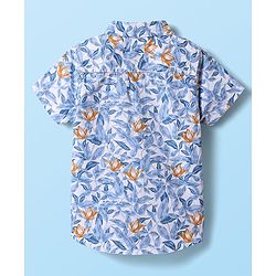 Babyhug Cotton Woven Half Sleeves Shirt & Shorts Set With Floral Print - White