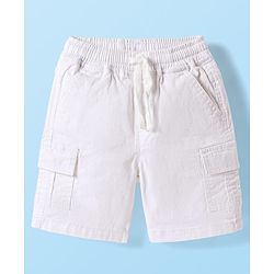 Babyhug Cotton Woven Half Sleeves Shirt & Shorts Set With Floral Print - White