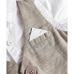 Babyhug Cotton Woven Half Sleeves Solid Color Shirt & Shorts Set with Attached Waistcoat - White & Grey