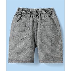 Babyhug Cotton Woven Half Sleeves Solid Color Shirt & Shorts Set with Attached Waistcoat - White & Grey