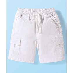 Babyhug Cotton Knit Half Sleeves Shirt & Shorts with Floral Print - Navy Blue & Beige