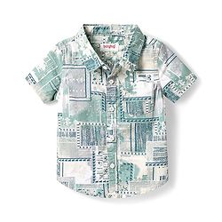 Babyhug Cotton Woven Half Sleeves Printed Shirt & Shorts Co-Ord Set - Multicolor