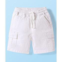 Babyhug Cotton Woven Half Sleeves Shirt & Shorts Set With Leaf Print - Green & White