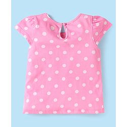 Babyhug Cotton Knit Cap Sleeves T-Shirts with Floral Polka Dots & Text Print Pack of 3 - Yellow Pink & White