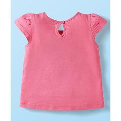 Babyhug Cotton Knit Cap Sleeves T-Shirts with Bear Print Pack of 3 - Pink White & Yellow