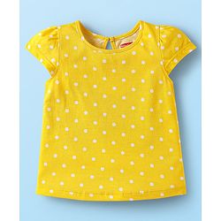 Babyhug Cotton Knit Cap Sleeves T-Shirts with Bear Print Pack of 3 - Pink White & Yellow