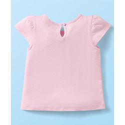 Babyhug Cotton Knit Cap Sleeves T-Shirts with Floral Bunny & Text Print Pack of 3 - Yellow & Pink