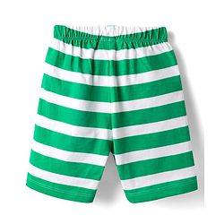 Babyhug Cotton Knit Full Sleeves Shorts Night Suits With Dino & Text Print - Blue & Green