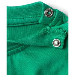Babyhug Cotton Knit Full Sleeves Shorts Night Suits With Dino & Text Print - Blue & Green