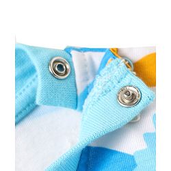 Babyhug Cotton Knit Full & Half Sleeves Night Suits With Dino Print - Yellow Navy & Light Blue