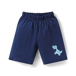 Babyhug Cotton Knit Full & Half Sleeves Night Suits With Dino Print - Yellow Navy & Light Blue