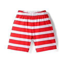 Babyhug Cotton Knit Full & Half Sleeves Night Suit With Stripes & Sport Theme Print Set Of 2 - Navy Blue & Red
