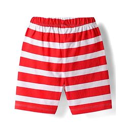 Babyhug Cotton Knit Full & Half Sleeves Night Suit With Stripes & Sport Theme Print Set Of 2 - Navy Blue & Red