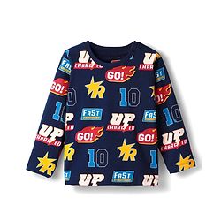 Babyhug Cotton Knit Full & Half Sleeves Night Suit With Stripes & Sport Theme Print Set Of 2 - Navy Blue & Red