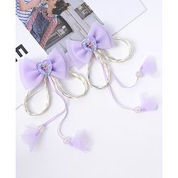 Babyhug Disney Free Size Bow Clips Pack of 2 - Purple