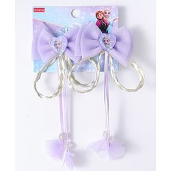 Babyhug Disney Free Size Bow Clips Pack of 2 - Purple