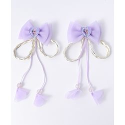 Babyhug Disney Free Size Bow Clips Pack of 2 - Purple