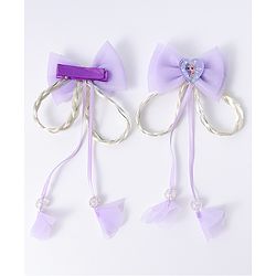 Babyhug Disney Free Size Bow Clips Pack of 2 - Purple