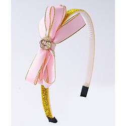 Babyhug Hairband with Bow Applique Free Size - Peach