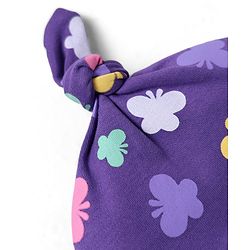 Babyhug 100% Cotton Knit Caps with Polka Dots & Butterfly Print Pack of 2 - Pink & Lilac