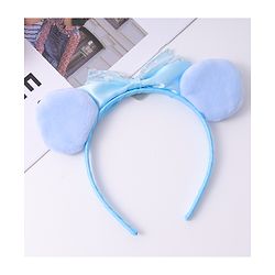Babyhug Disney Hairband with Bow Applique & Sequin Detailing - Light Blue