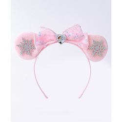 Babyhug Disney Hairband with Bow Applique & Sequin Detailing - Light Blue