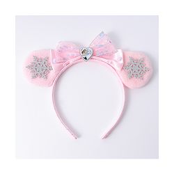 Babyhug Disney Hairband with Bow Applique & Sequin Detailing - Light Blue