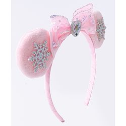 Babyhug Disney Hairband with Bow Applique & Sequin Detailing - Light Blue