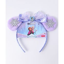 Babyhug Disney Hairband with Bow Applique & Sequin Detailing - Light Blue