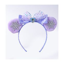 Babyhug Disney Hairband with Bow Applique & Sequin Detailing - Light Blue