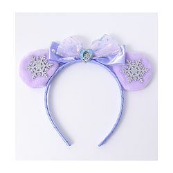 Babyhug Disney Hairband with Bow Applique & Sequin Detailing - Light Blue