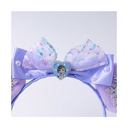 Babyhug Disney Hairband with Bow Applique & Sequin Detailing - Light Blue