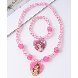 Babyhug Disney Jewellery Set with Disney Princess Pendant Free Size - Pink