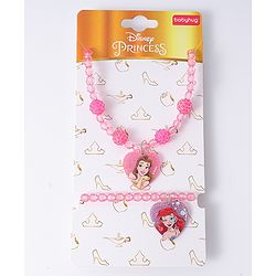 Babyhug Disney Jewellery Set with Disney Princess Pendant Free Size - Pink